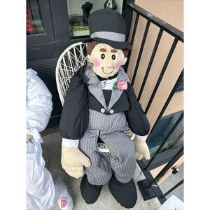 Vtg LILLIAN VERNON Life Size Halloween Vampire Groom Plush Fabric‎ Figure 1996